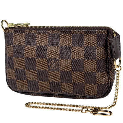 Louis Vuitton Mini Pochette Makeup Cosmetics Pouch Damier Brown
