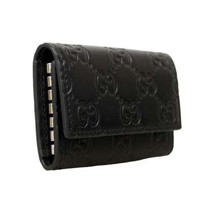 Gucci Key Case Guccissima Leather Black Silver Key Holder — view 2