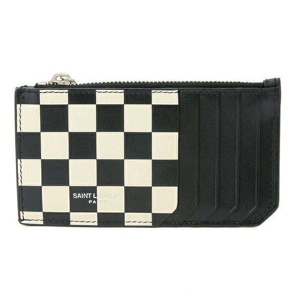 Saint Laurent Card Case Holder Beige Black