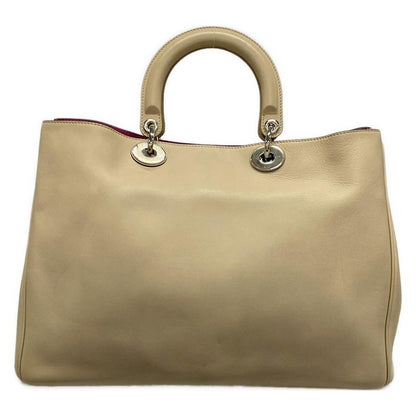 Dior/christian Dior Tote Bag Diorissimo Grey Beige Leather