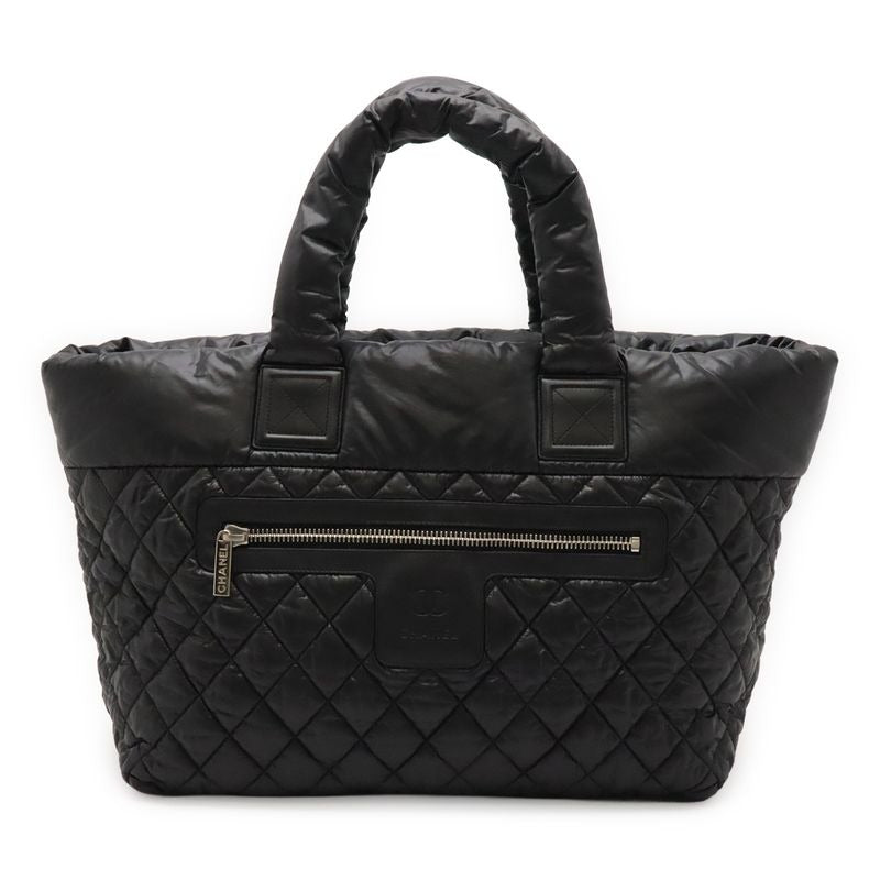 Chanel Coco Cocoon Medium Tote MM Bag Quilted Nylon Black