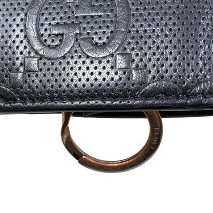 Em0553 Gucci Key Case Men's 625565 GG Embossed 6-ribbon Black