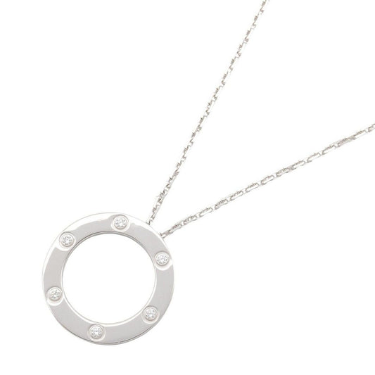 Cartier Necklace Love Circle 41.5 cm 18k White Gold Diamond