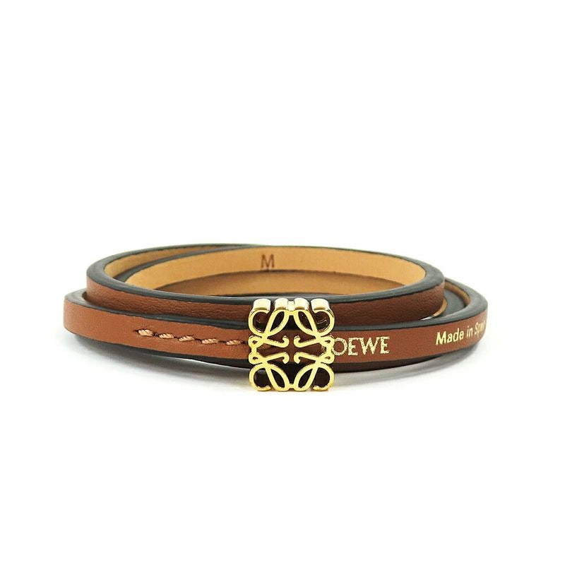 Loewe Anagram Twist Bangle M Cuff Tan Gold X17 Accessory
