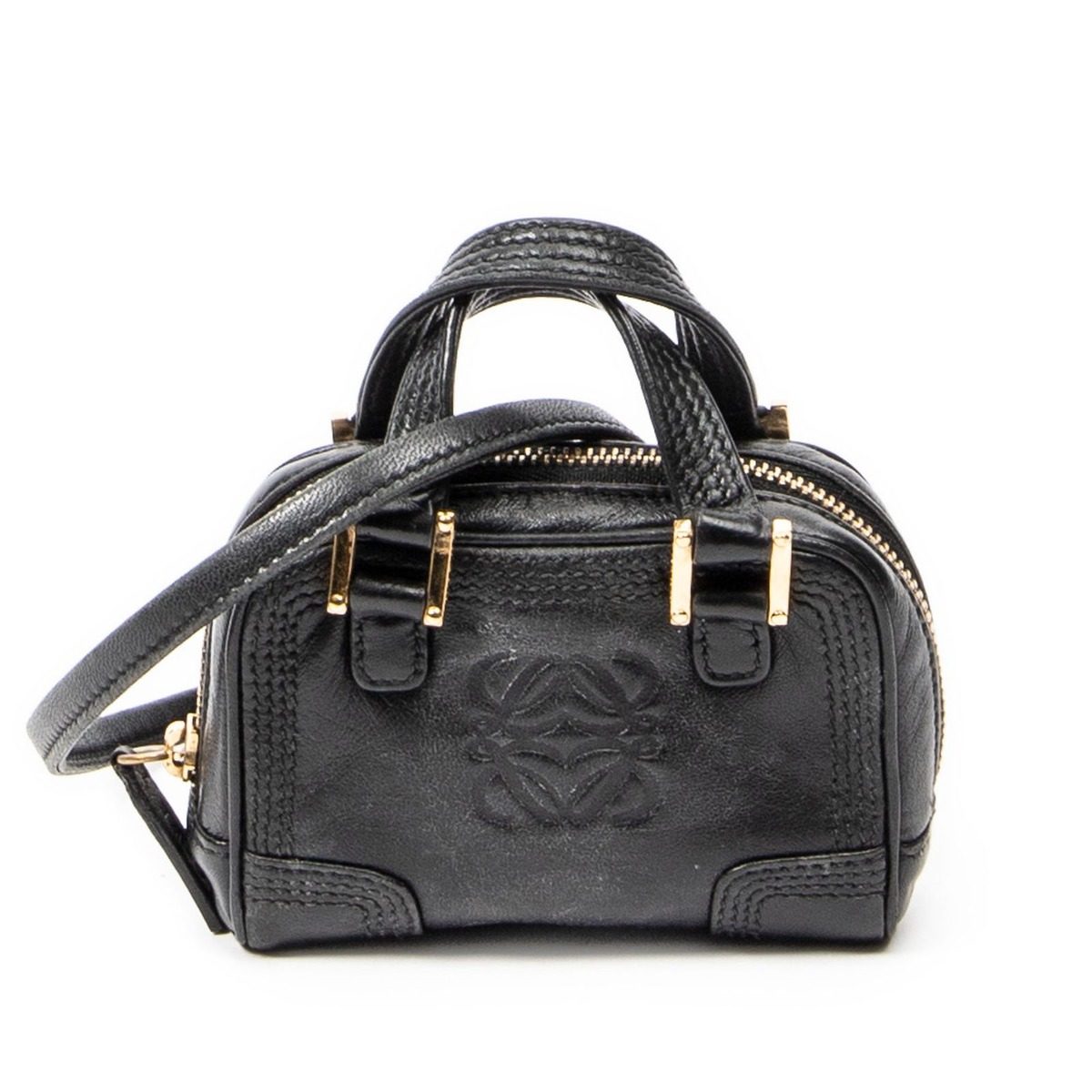 Loewe Micro Amazona Crossbody Black Calfskin Leather
