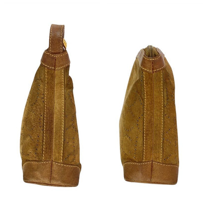 Gucci Vintage Brown Beige Gold Hardware Suede 004 113 0367 Clutch Bag Second