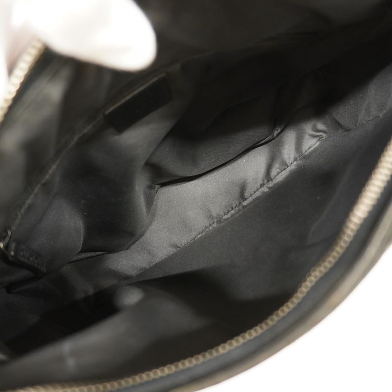 Gucci Shoulder Bag GG Nylon 001 3766 Nylon Black Silver Hardware Women