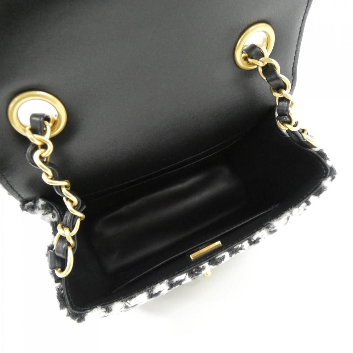 Chanel Shoulder Bag Tweed Black — view 6