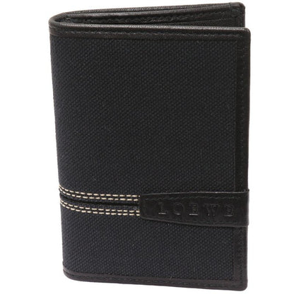 Loewe Foldable Card Case Pass Case Canvas Calf Black 060404