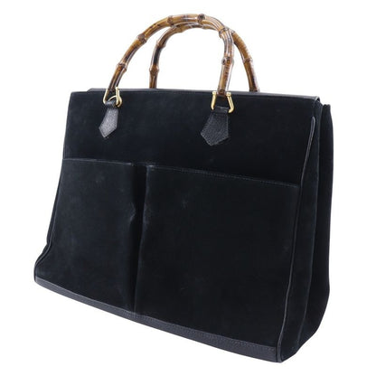 Gucci Bamboo Tote Old Gucci Suede Black Women's Tote Bag