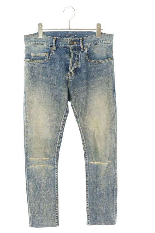 Saint Laurent Paris 399991 Y915i Damaged And Repaired Denim Pants Men's 28