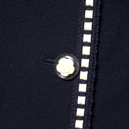 Chanel Vintage Skirt Suit Size 38 Camellia Button Chanel Suit Collarless Jacket
