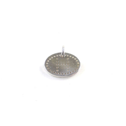 Hermes Eclipse Evelyn Ag925 H Logo Motif Perforated Oval Pendant Top Silver