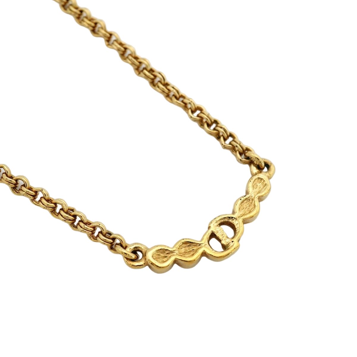 Dior Necklace CD Logo Gold Plated Rhinestone — view 2