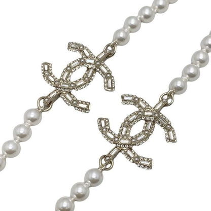 Chanel Long Necklace Coco Mark Rhinestone Pearl 2024 Gold Hardware Chanel