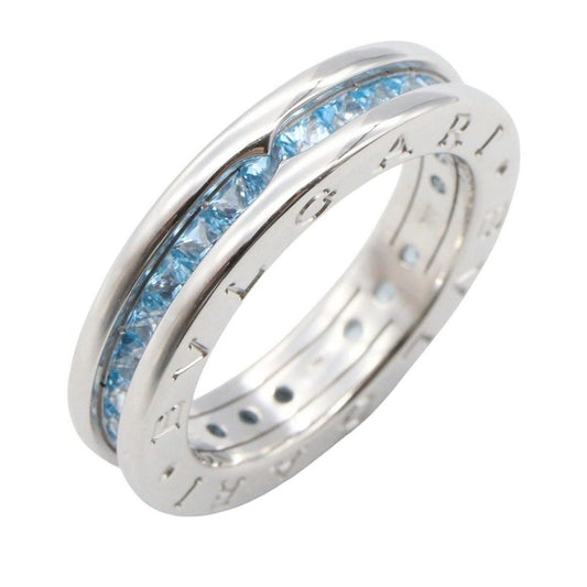 Bvlgari Ring B-zero One Blue Topaz Band 18k White Gold