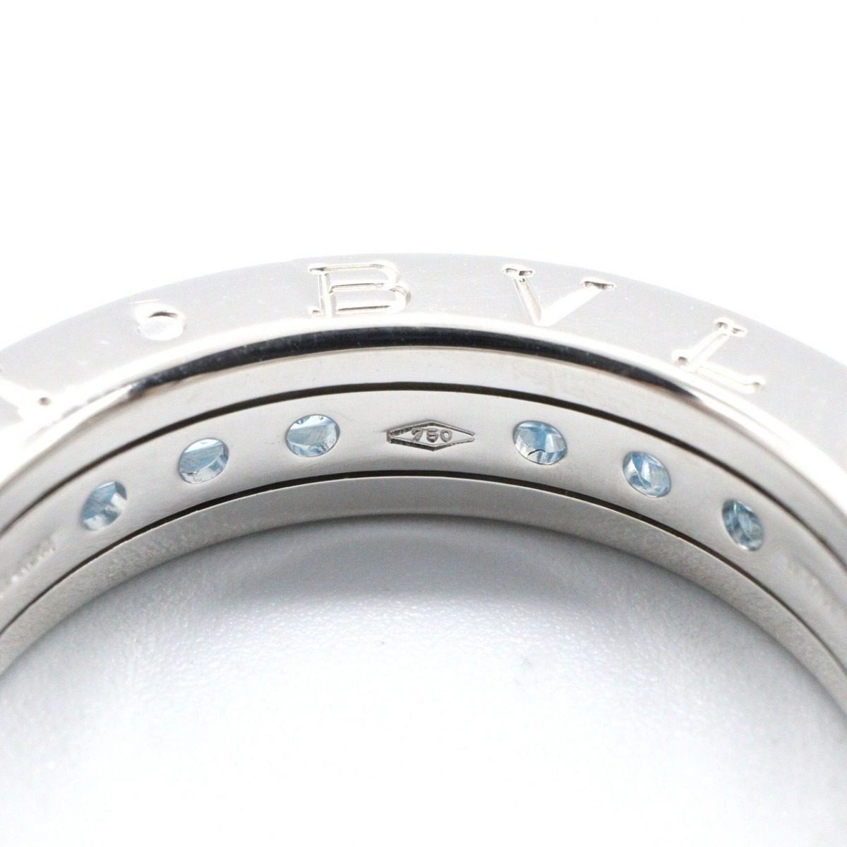 Bvlgari Ring B-zero One Blue Topaz Band 18k White Gold — view 8