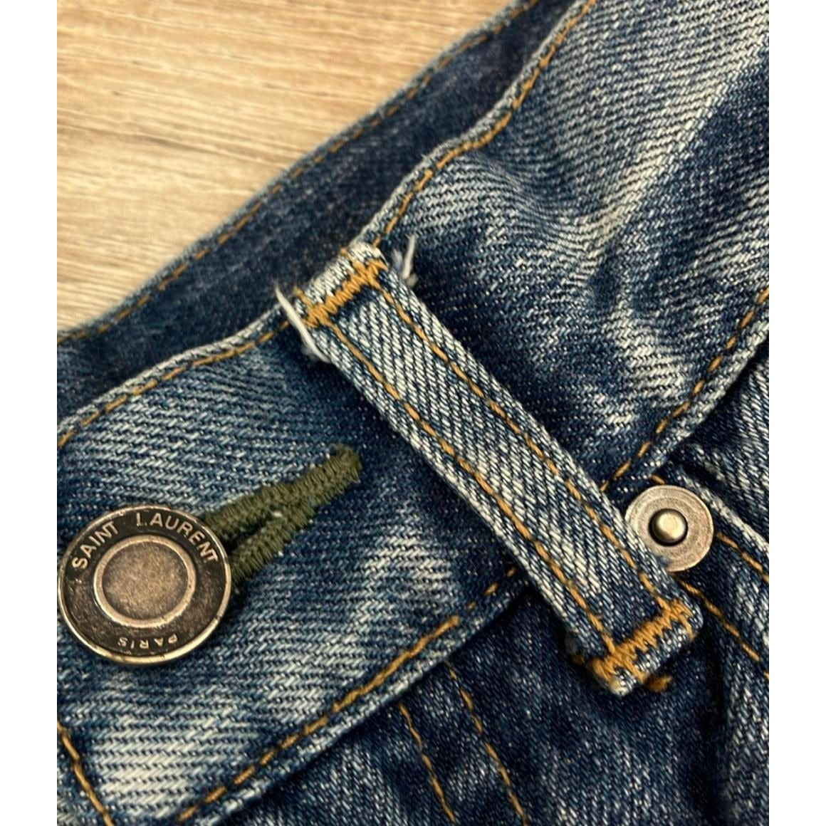 Saint Laurent Denim Pants Distressed Crop 24 — view 7