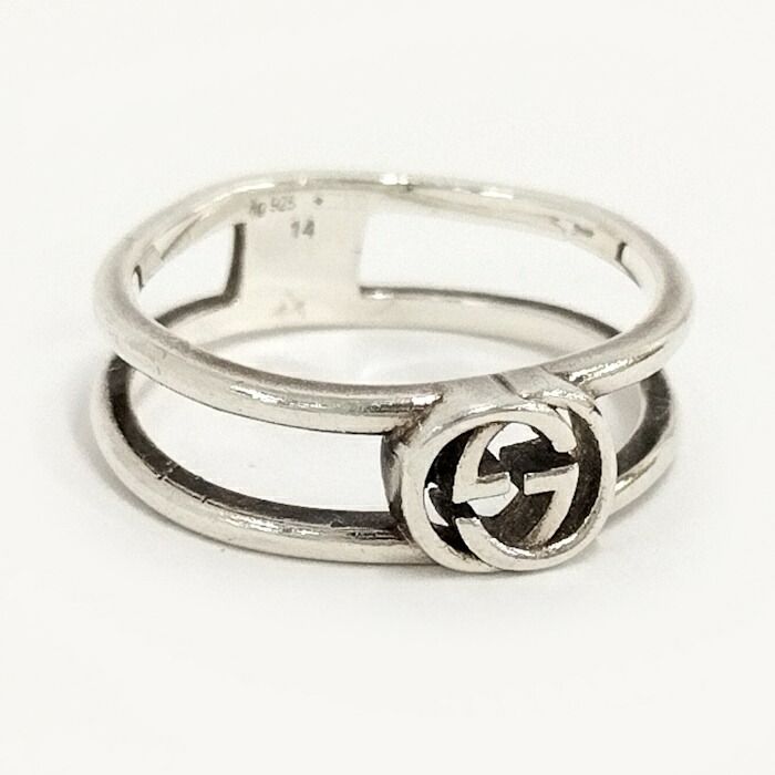 Gucci Ring Interlocking G Sv925 Silver 925 Silver Size 14