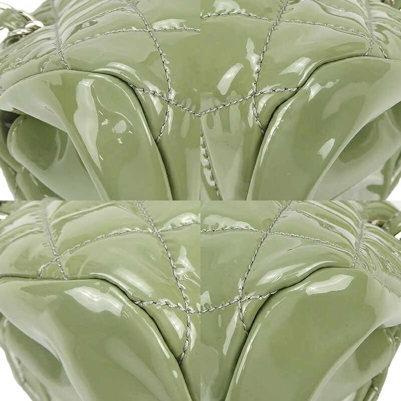 Chanel Handbag Mademoiselle Beau Ring Coco Mark Enamel Green Silver Hardware