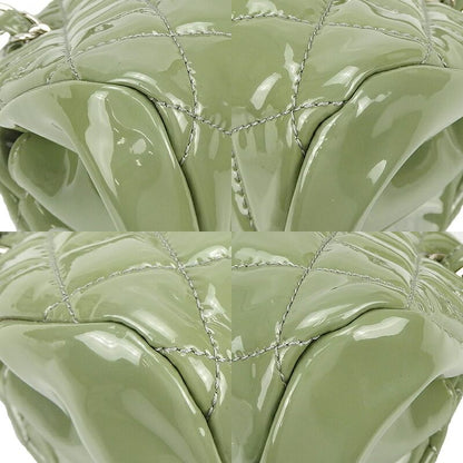 Chanel Handbag Mademoiselle Beau Ring Coco Mark Enamel Green Silver Hardware