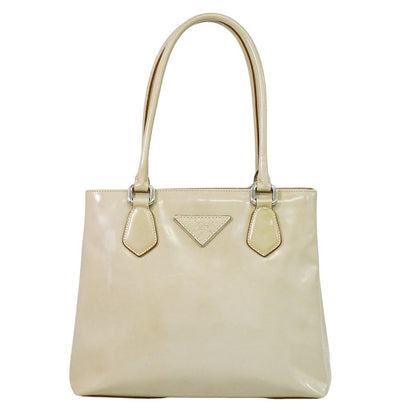 Prada Patent Leather Tote Pink Beige