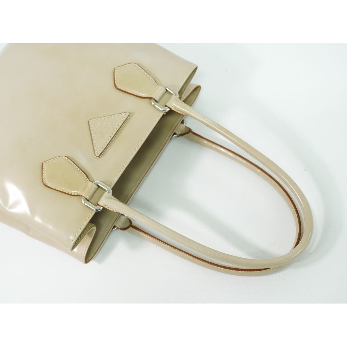 Prada Patent Leather Tote Pink Beige — view 5