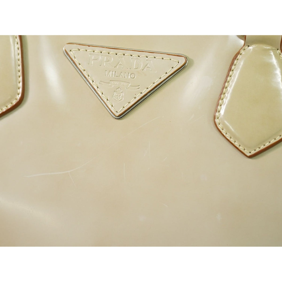 Prada Patent Leather Tote Pink Beige — view 6