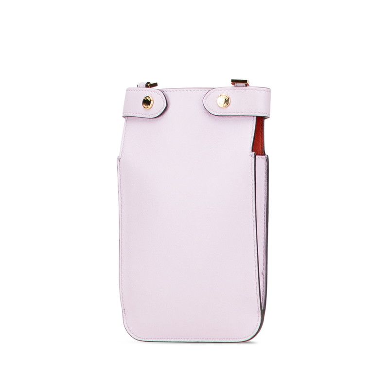 Fendi Peek-a-phone Shoulder Bag Phone Case Purple Brown Leather Women's Fendi