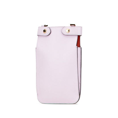 Fendi Peek-a-phone Shoulder Bag Phone Case Purple Brown Leather Women's Fendi