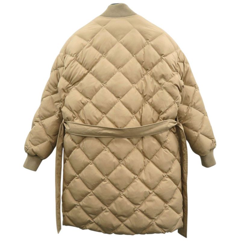 Hermes Reversible Long Down Jacket With Belt Leather Patch H Logo Allover Serie