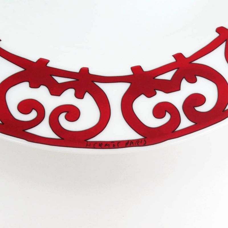 Hermes Supplate Gadal Kivil White RED Plate Pottery Tableware Accessorie