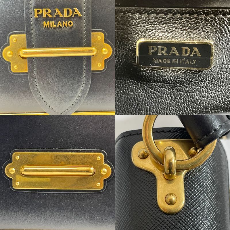 Prada Shoulder Bag 1bd045 Cahier Black A25-443