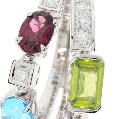 Bvlgari Bulgari Allegra Diamond Multi-colored Stones Ring 18K White Gold Ladies
