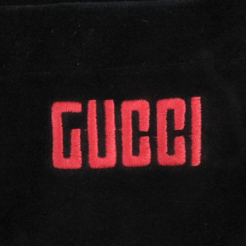 Gucci 587466 Webline Logo Embroidery Velour Shorts Black XS Made In Italy