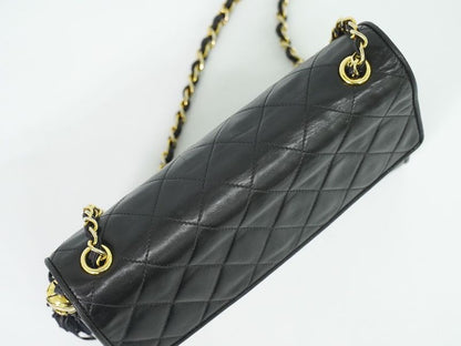 Authentic Chanel Coco Mark Matelasse Tassel Chain Shoulder Bag Lambskin Leather