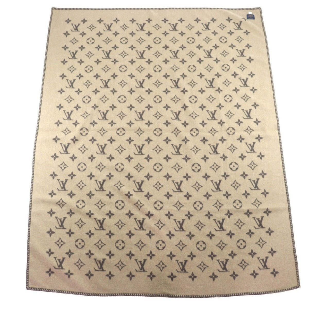 Louis Vuitton Pred Neo Monogram Wool Cashmere Throw Brown Recommended Hat — view 3