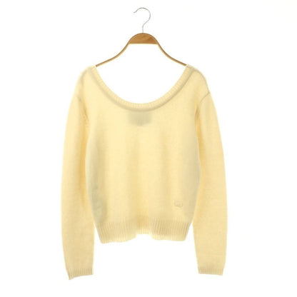 Gucci GG Embroidery Cashmere Knit Sweater Pullover S Light Beige CX