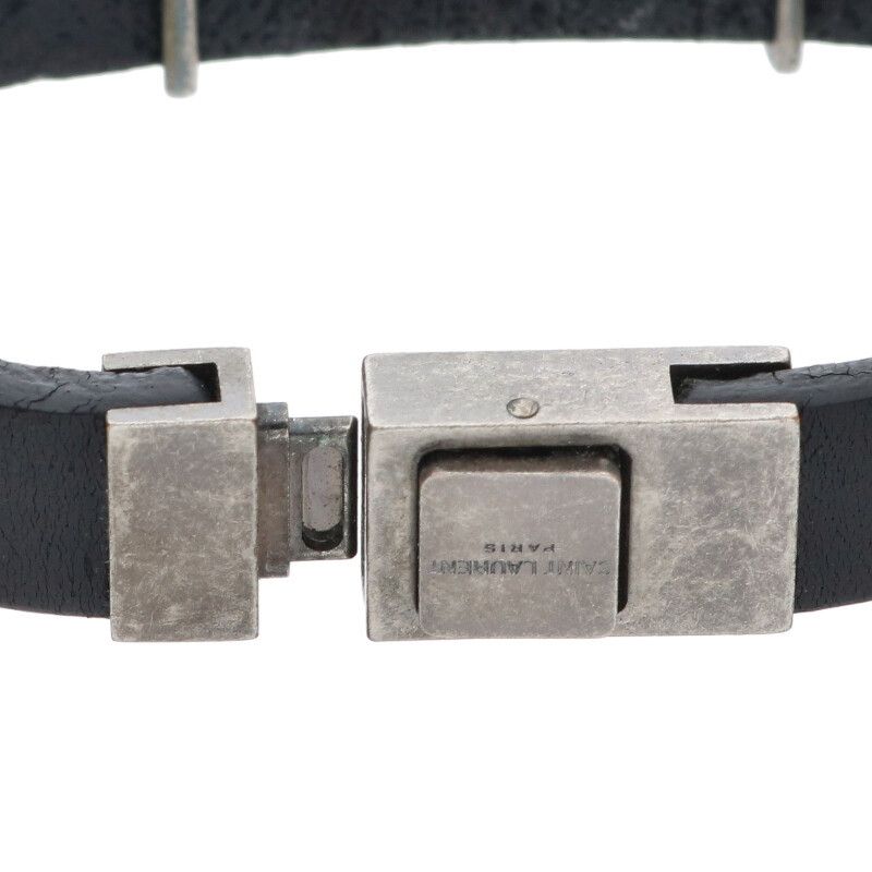 Saint Laurent Paris 485466 Cassandra Logo Leather Bracelet Men's L 17