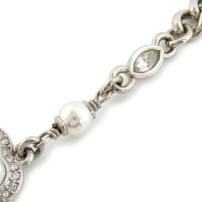 Chanel Necklace Heart Rhinestone Silver 23B Abb614b Fake Pearl Coco