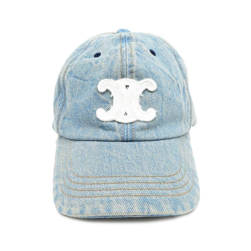Celine Baseball Cap Triomphe Denim S Size Light Blue Apparel Hat