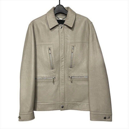 Loewe Deer Skin Riders Jacket Top Beige