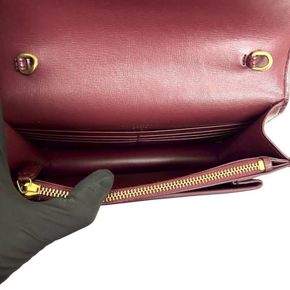 Saint Laurent Paris Sunset YSL Leather 2-Way Shoulder Bag Wine Red — view 9