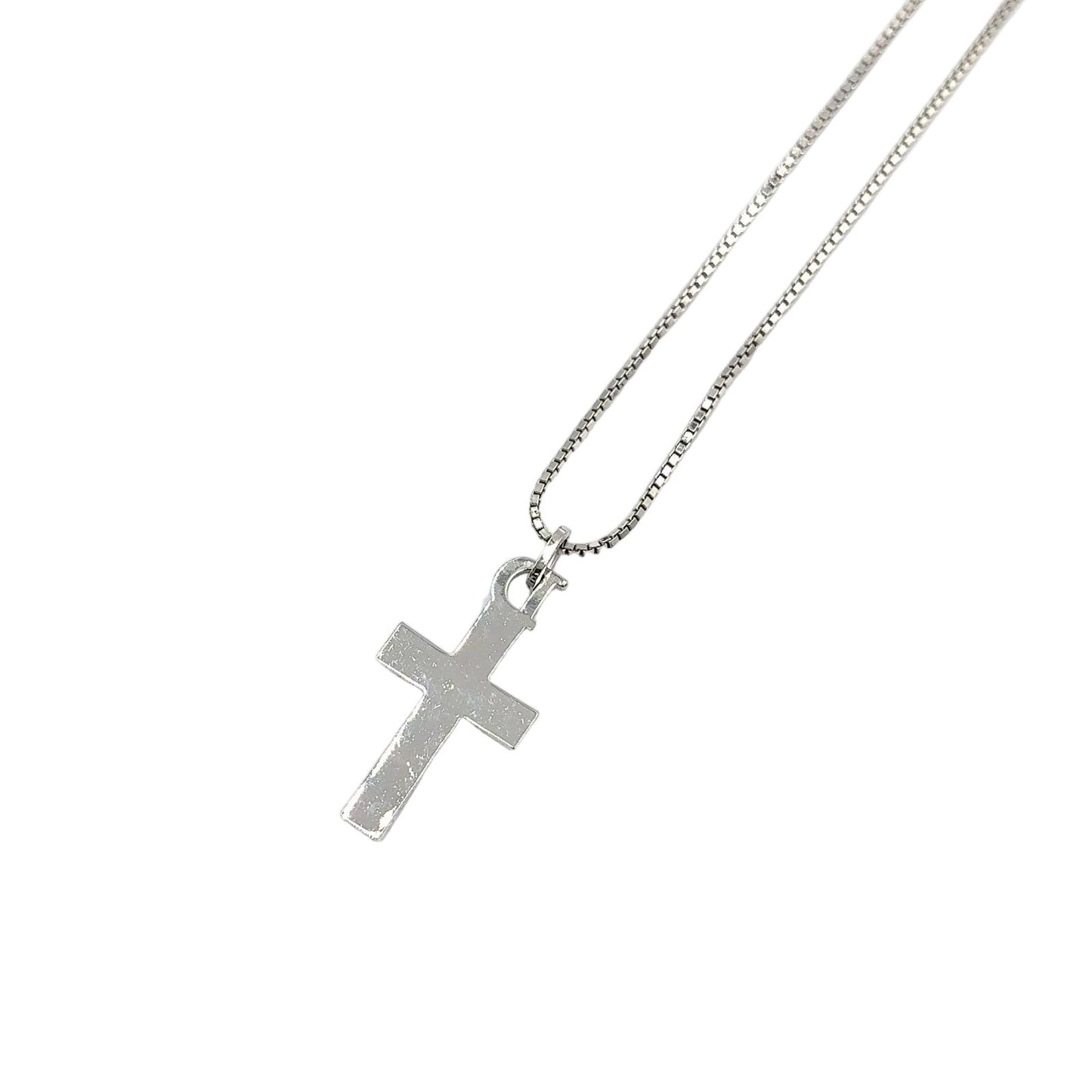 Dior Cross Logo Metal Silver Necklace — view 2