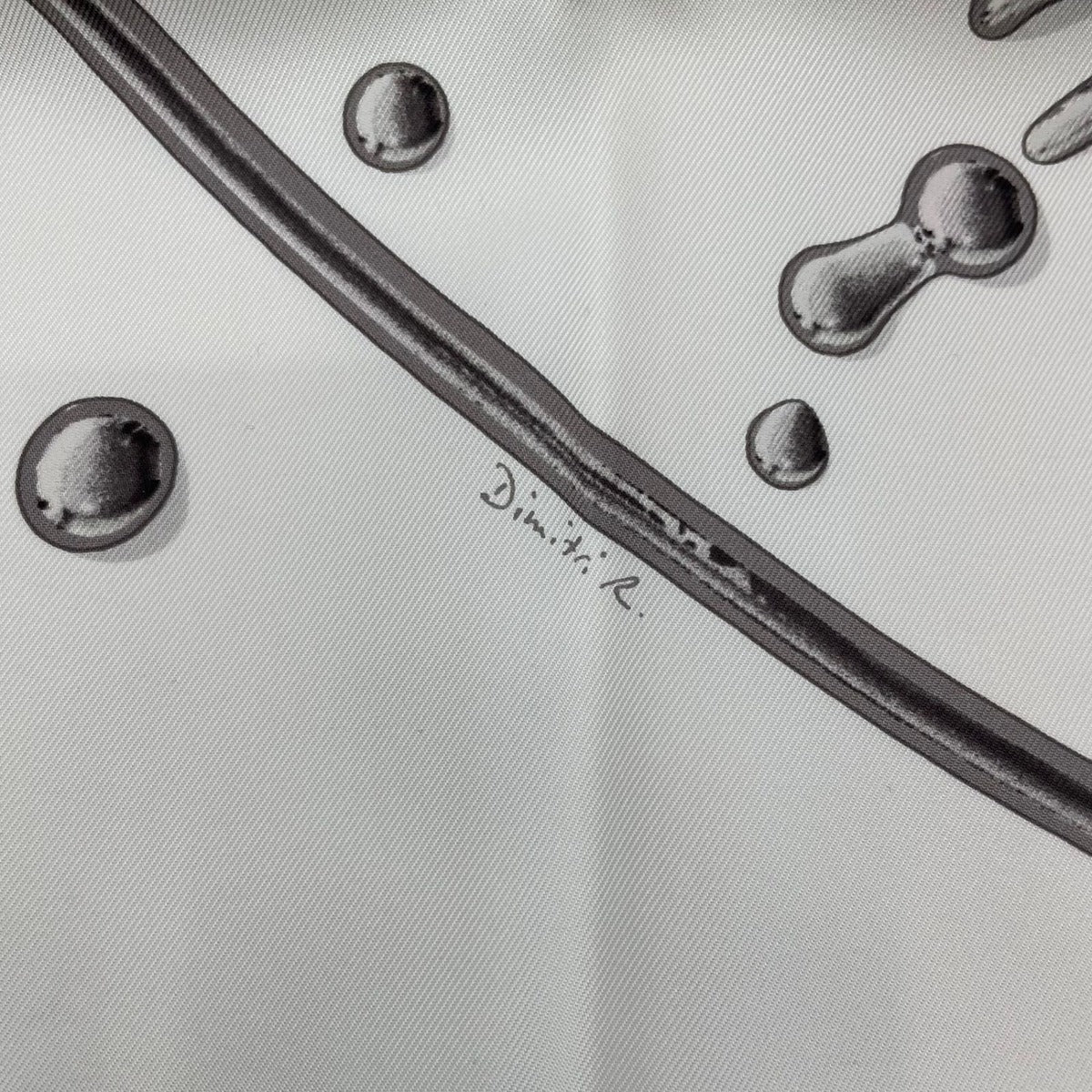 Hermes Scarf Carre 90 100% Silk Vif Argent Silver Drop White — view 8