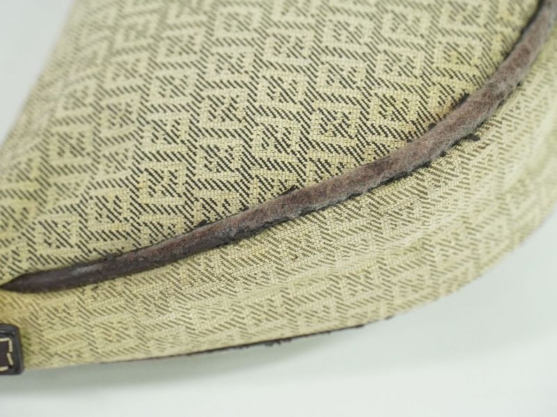 Authentic Fendi Zucchino Accessories Pouch Handbag Canvas Beige 8br133 Zucchino
