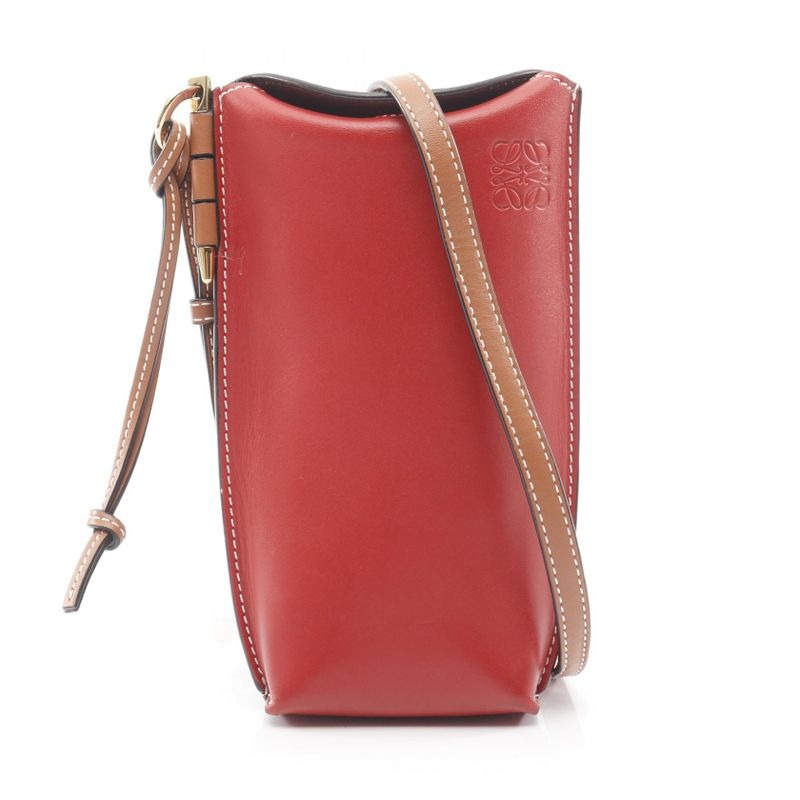Loewe Shoulder Bag Gate Pocket 109.30 Z42 Red Leather