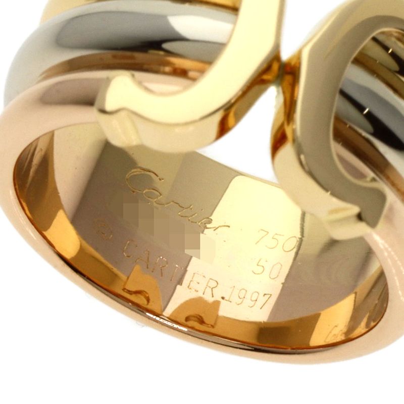 Cartier 2cring LM #50 Ring 18K Yellow Gold 18K White Gold 18K Pink Gold Ladies