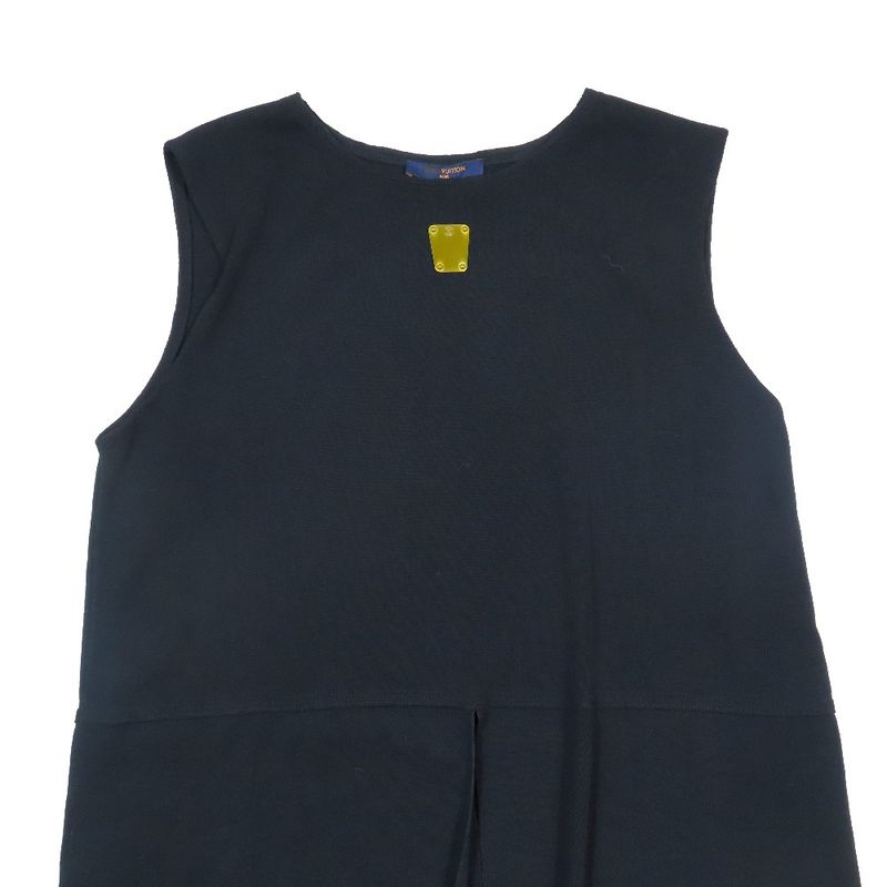 Unused 23ss Louis Vuitton Sleeveless Dress Logo Plate Modified Pullover S Black