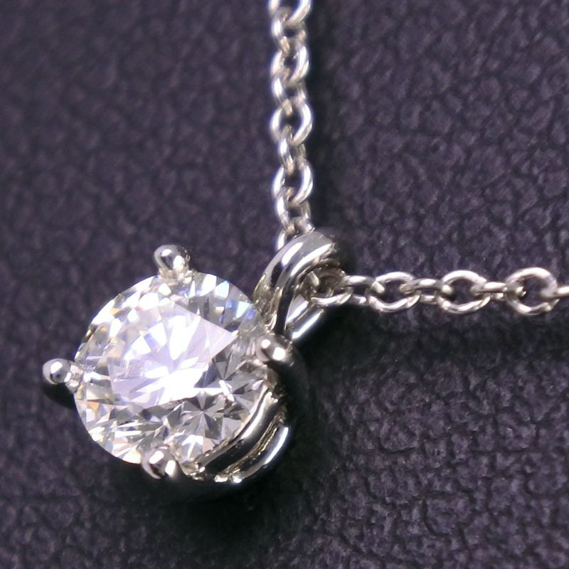 Tiffany & Co Solitaire Approx 0.3ct Pt950platinum X Diamond Ladies 2.5g Necklace